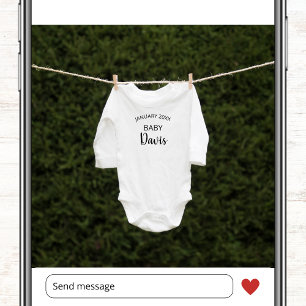 Cute Simple Winter Photo Pregnancy Announcement