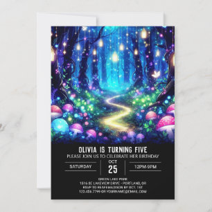 Cute Simple Woodland Digital Birthday Invitation
