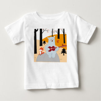 Cute sing a summer song fox wolf and teddy bear baby T-Shirt