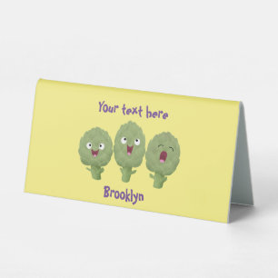 Cute singing artichokes vegetable cartoon