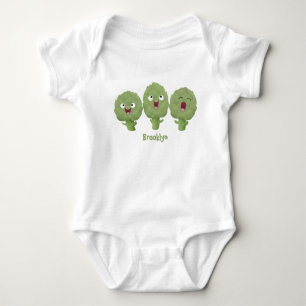 Cute singing artichokes vegetable cartoon baby bodysuit