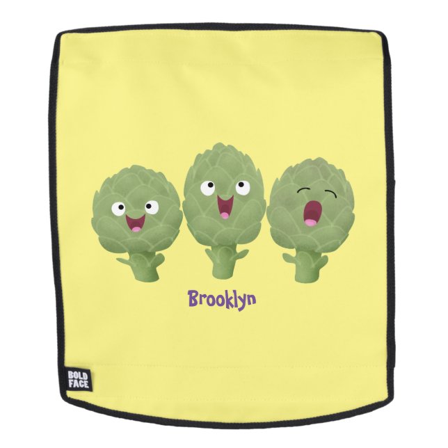 Cute singing artichokes vegetable cartoon  backpack (Removable Face)