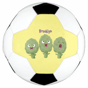 Cute singing artichokes vegetable cartoon football
