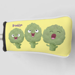 Cute singing artichokes vegetable cartoon golf head cover
