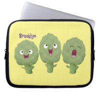 Cute singing artichokes vegetable cartoon