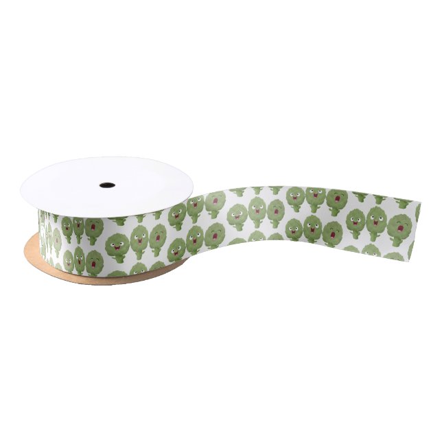 Cute singing artichokes vegetable cartoon satin ribbon (Spool)