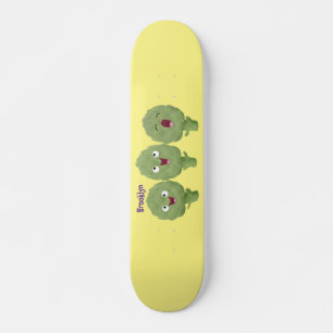 Cute singing artichokes vegetable cartoon  skateboard