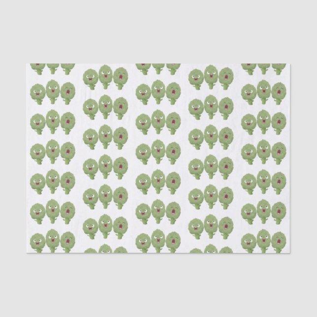 Cute singing artichokes vegetable cartoon tissue paper (Front)