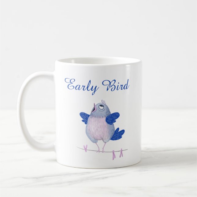 Cute Singing Bird Coffee Mug (Left)