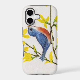 Cute Singing Blue Bird Tree Branch