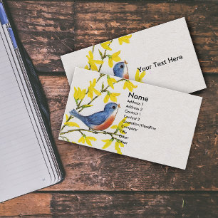 Cute Singing Blue Bird Tree Business Card