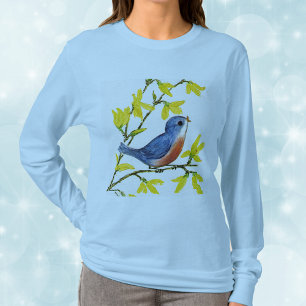 Cute Singing Blue Bird Tree T-Shirt