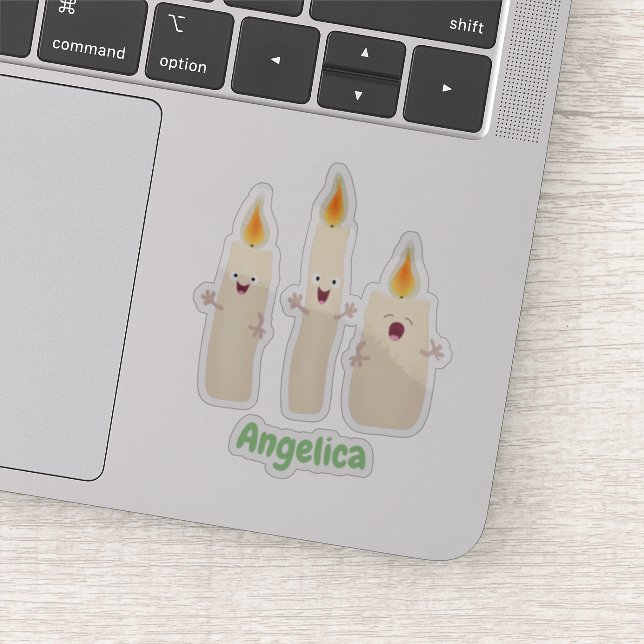 Cute singing candle trio cartoon (Detail)