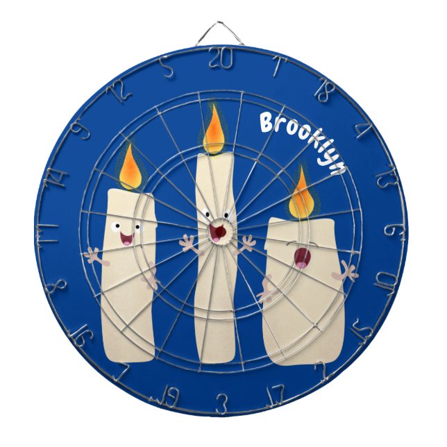 Cute singing candle trio cartoon dartboard (Front)