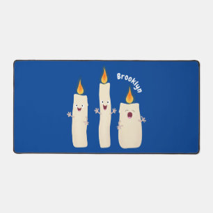 Cute singing candle trio cartoon desk mat