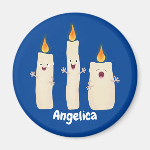 Cute singing candle trio cartoon magnet