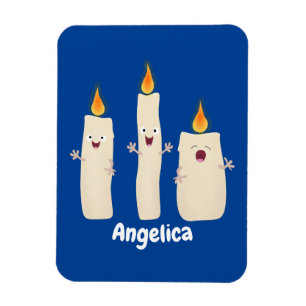 Cute singing candle trio cartoon magnet