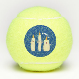 Cute singing candle trio cartoon tennis balls