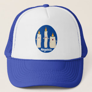 Cute singing candle trio cartoon trucker hat
