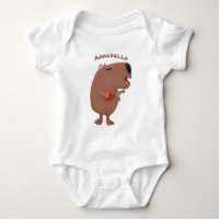 Cute singing capybara ukulele cartoon illustration