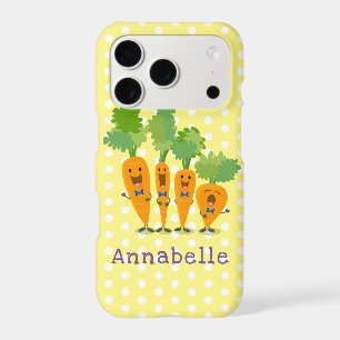 Cute singing carrot quartet cartoon illustration