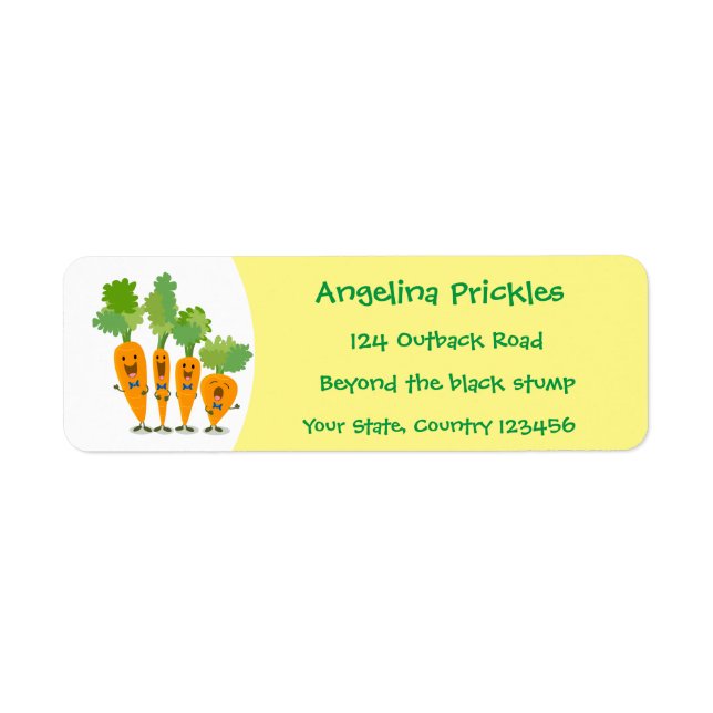 Cute singing carrot quartet cartoon illustration (Front)
