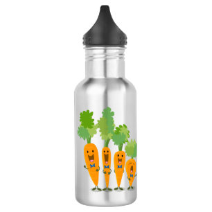 Cute singing carrot quartet cartoon illustration 532 ml water bottle