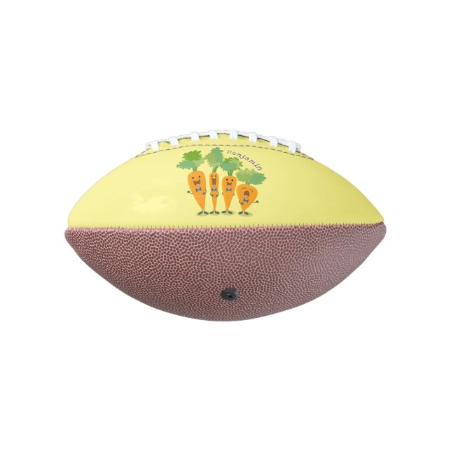 Cute singing carrot quartet cartoon illustration american football (Rotated 270)