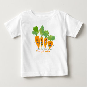 Cute singing carrot quartet cartoon illustration baby T-Shirt