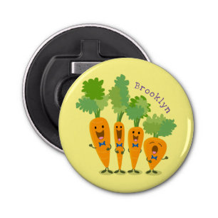 Cute singing carrot quartet cartoon illustration bottle opener
