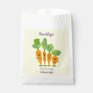 Cute singing carrot quartet cartoon illustration favour bags
