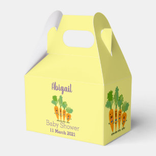 Cute singing carrot quartet cartoon illustration favour box