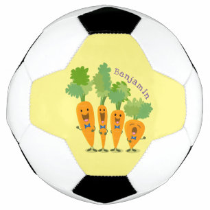 Cute singing carrot quartet cartoon illustration football