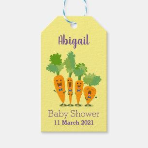 Cute singing carrot quartet cartoon illustration gift tags