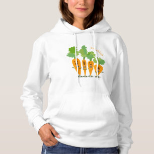 Cute singing carrot quartet cartoon illustration hoodie