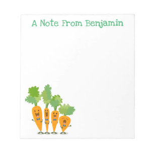 Cute singing carrot quartet cartoon illustration notepad