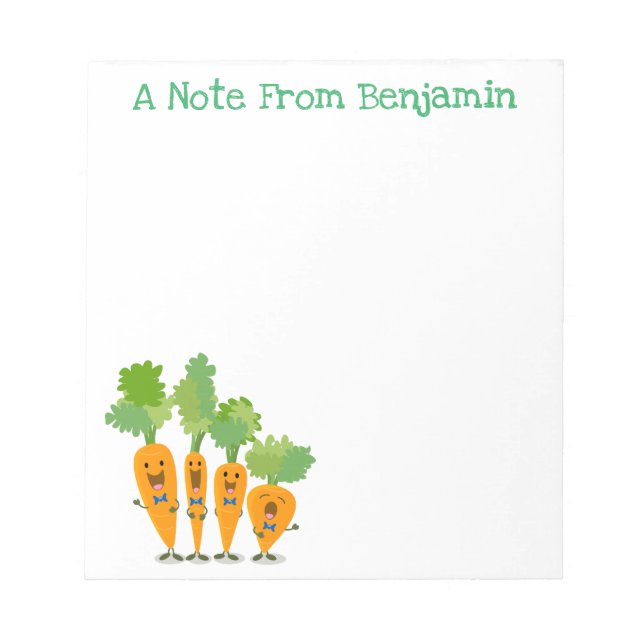Cute singing carrot quartet cartoon illustration notepad (Front)