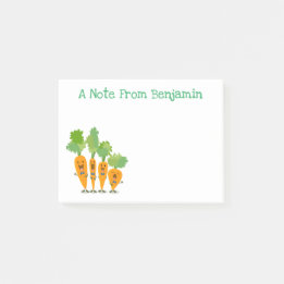 Cute singing carrot quartet cartoon illustration post-it notes
