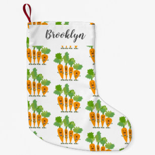 Cute singing carrot quartet cartoon illustration small christmas stocking