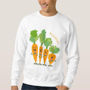 Cute singing carrot quartet cartoon illustration sweatshirt