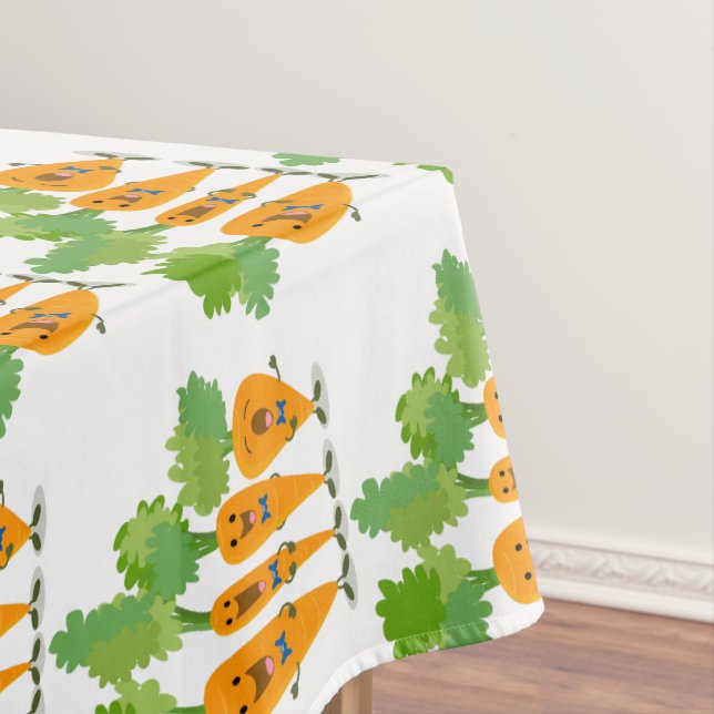 Cute singing carrot quartet cartoon illustration tablecloth (In Situ)