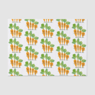 Cute singing carrot quartet cartoon illustration tissue paper