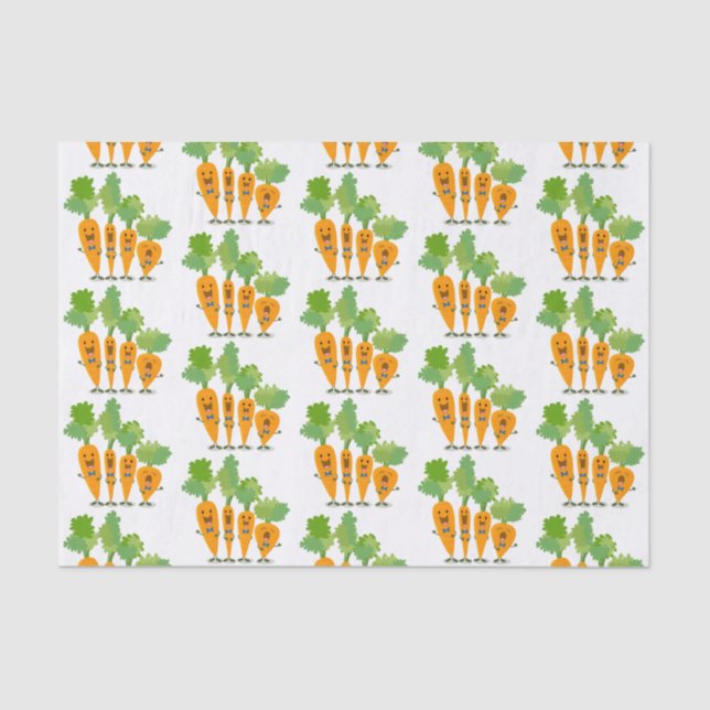Cute singing carrot quartet cartoon illustration tissue paper (Front)