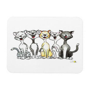 Cute singing cats magnet