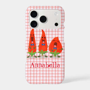 Cute singing chilli peppers cartoon illustration