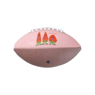 Cute singing chilli peppers cartoon illustration american football