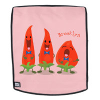 Cute singing chilli peppers cartoon illustration