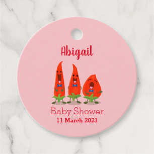 Cute singing chilli peppers cartoon illustration favour tags