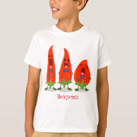 Cute singing chilli peppers cartoon illustration