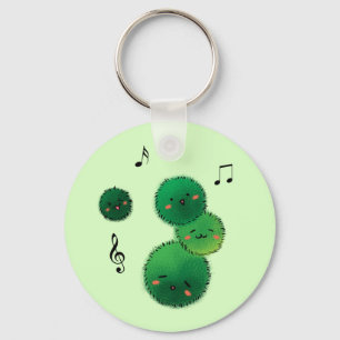 Cute Singing Marimo Moss Stack Key Ring